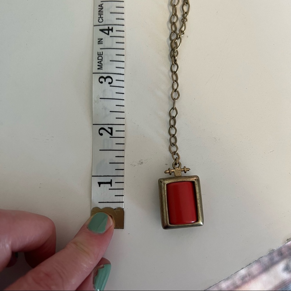 J Crew 💅 unique Brass Locket Long Necklace ✨ - Picture 3 of 7